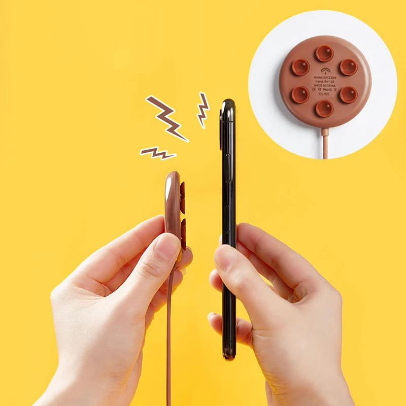 

15W Suction Cup Wireless Charger for Iphone Xsmax 11 12 13 for Apple Xiaomi Samsung Huawei 15w Cute Mini Desktop Fast Charging