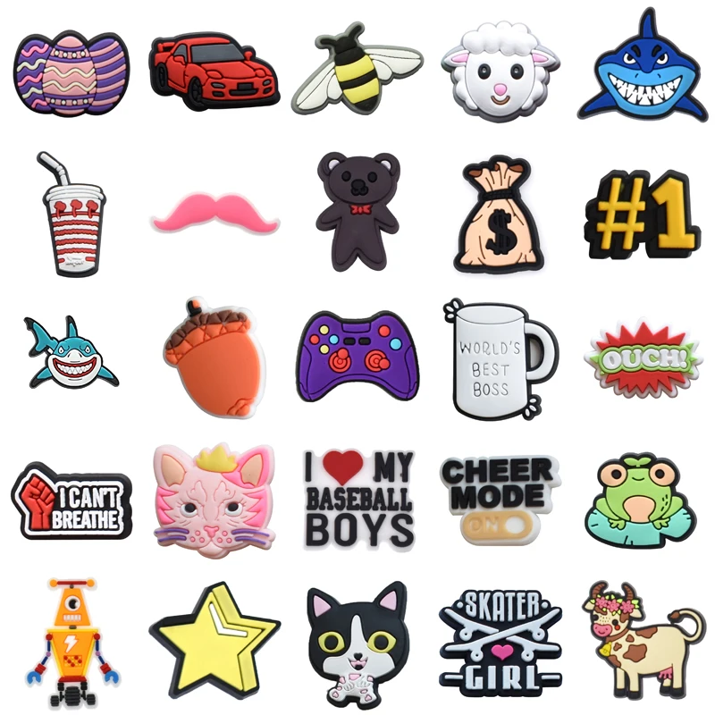 

Shoes Accessories Shoe Charms Wholesale Bulk Set Jeans Decorations for Crocs Boy Gifts Women Charm Men Packs Para Pins Girl Kids