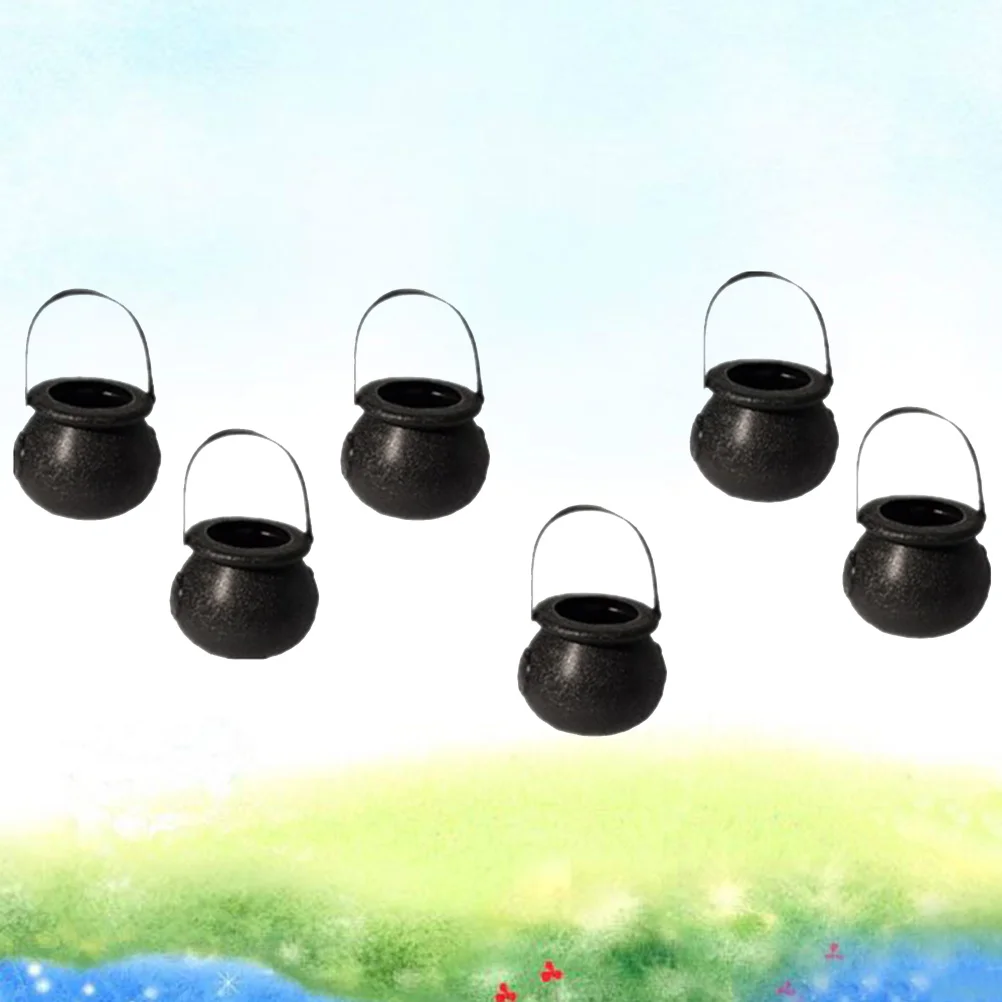 

Candy Cauldron Kettles 1 Dozen Black Buckets Candy Holder Party Decoration Supplies