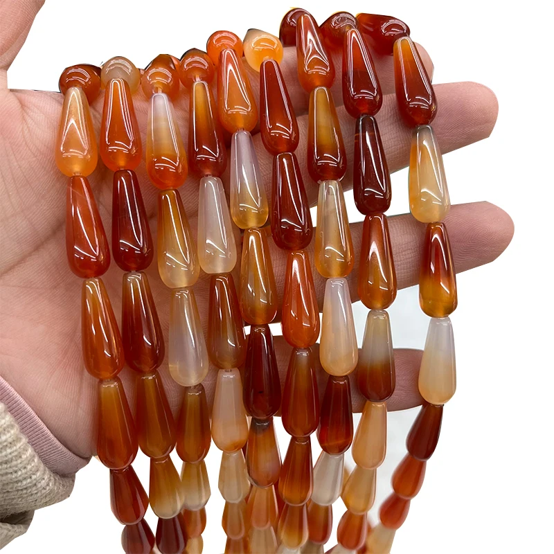 

8*20mm Natural Drop Onyx Stone Beads Agates Spacer Loose Oval Agates DIY For Bracelet Jewelry Making 15 Inch