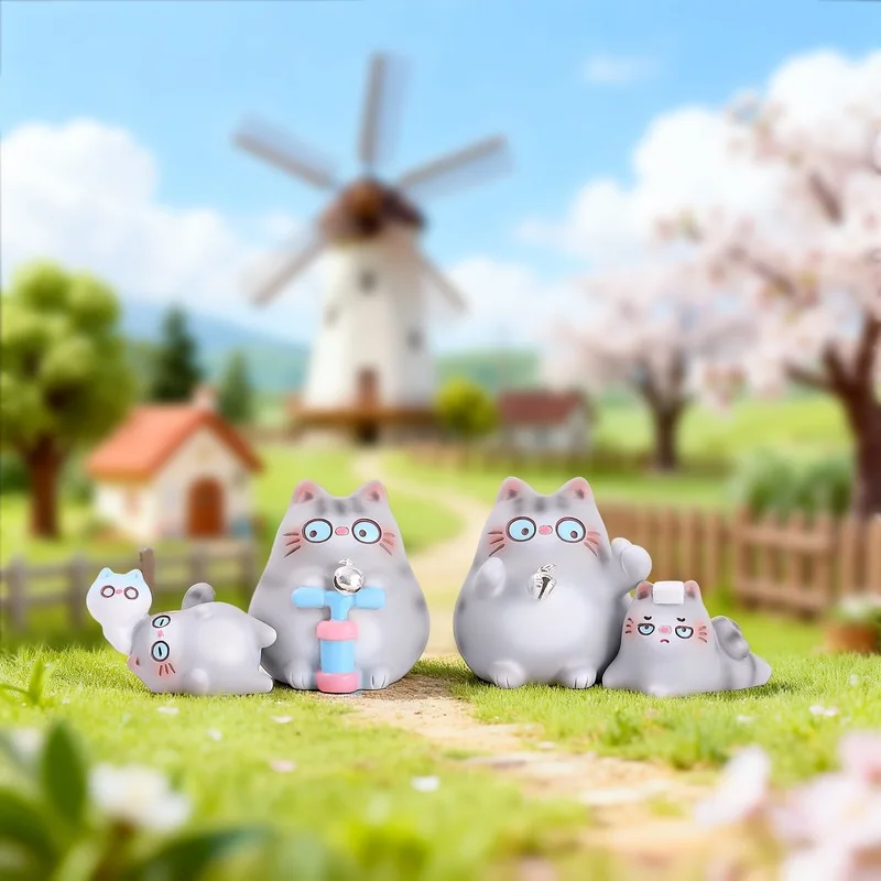 Фото Фигурка кошки Miao Nini Blind Box: Новинка! Стильный настольный декор «Не хочу работать» – украшение для дома, праздничный подарок для начальника. №4