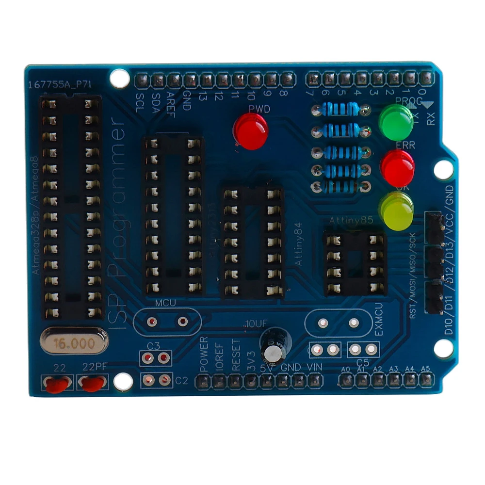ATtiny13A ATtiny84 ATtiny85 ATtiny2313 ATMEGA328P AVR ISP программирующая плата, комплект для пайки для Arduino Uno R3