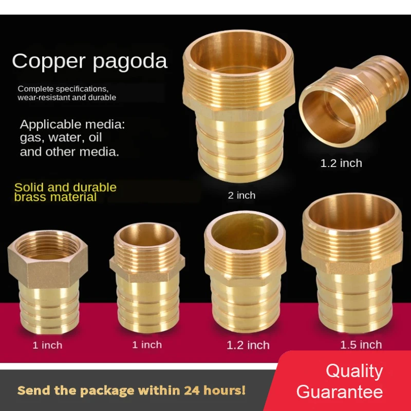 

Pagoda Head Joint Fire Hose Tower Nozzle 1 / 1.5 / 1.5 / 2 Inch Water Slurry Leather Pipe Full Copper Green Head