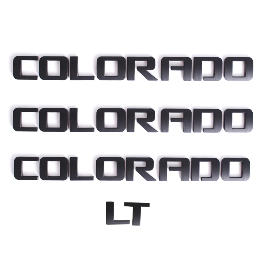 

4Pcs Matte Black COLORADO LT Emblem Car Fender Rear Tailgate Badge for Colorado Car Accessories Decor Sticker