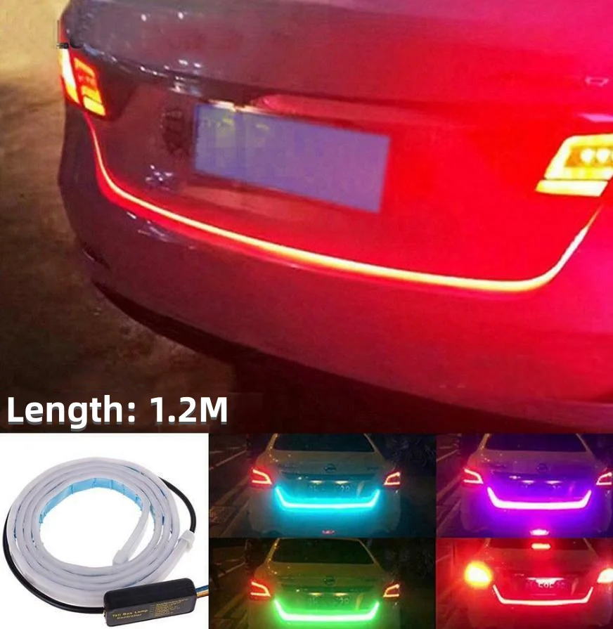 

1.2M LED Car Rear Trunk Strip Lamp Car Multi-Function Indication Tailgate Strip Light Flowing Decorative Lamp