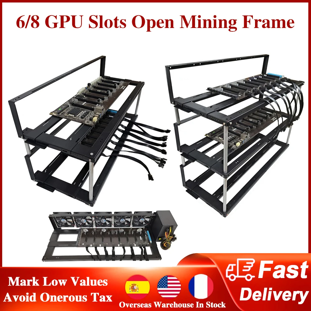 

6/8 ГПУ Слоты открытая рамка для майнинга 2/3 слоя штабелируемое шасси кронштейн для графической карты набор для майнинга графического ГПУ дл...