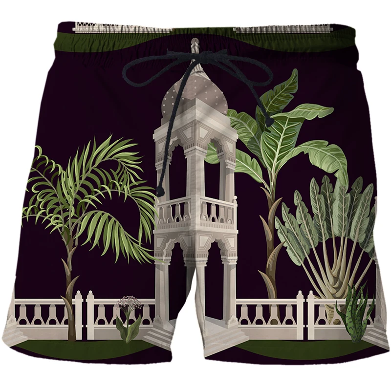 2022 Men's Sports Beach Pants 3D Printed Forest forest style Male And Female Lovers Shorts Hip Hop Funny Street Casual Beach Pan