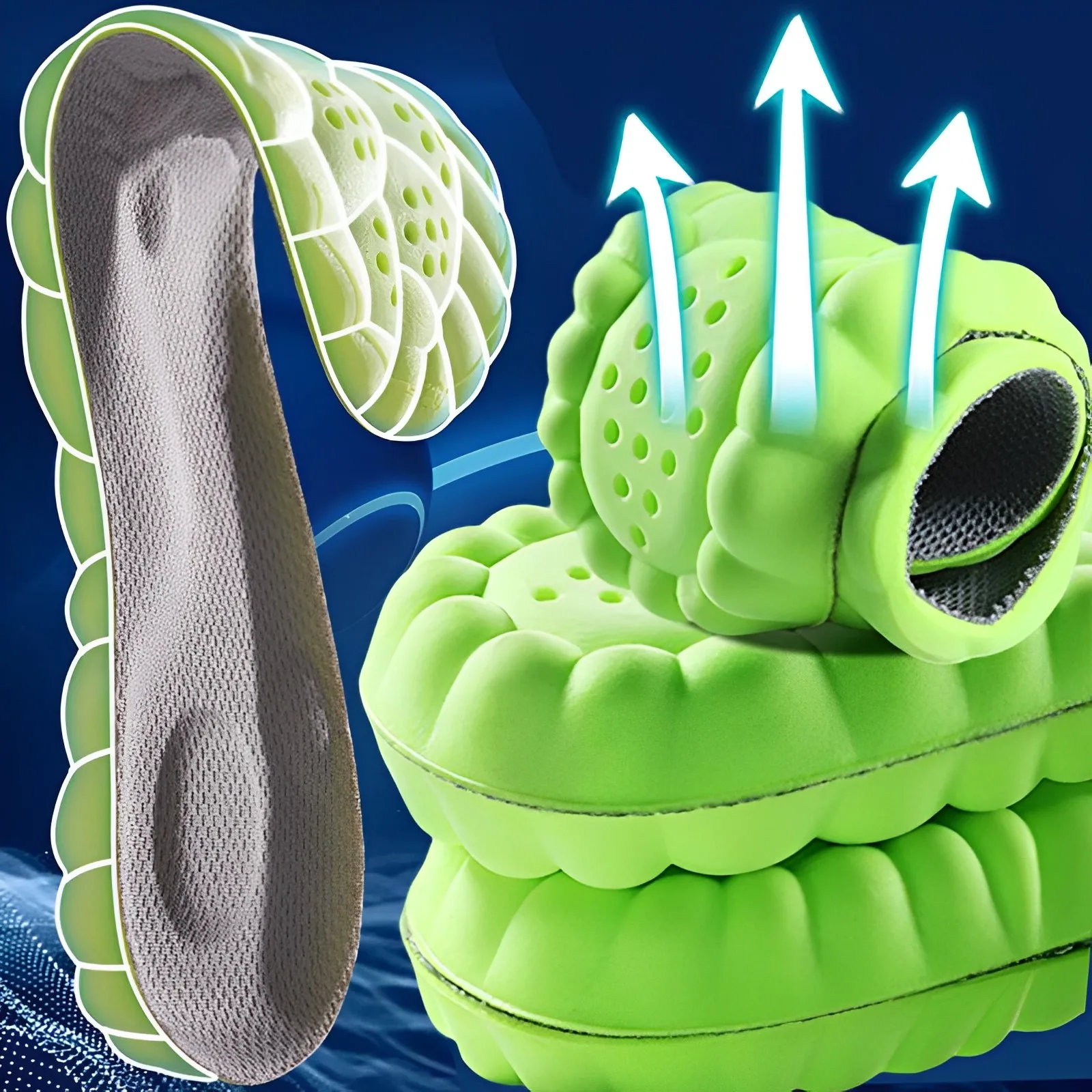 4D Massage Shoes Insoles Super Soft Sports Insole for Feet Running Baskets Shoe Sole Arch Support Orthopedic Inserts Unisex