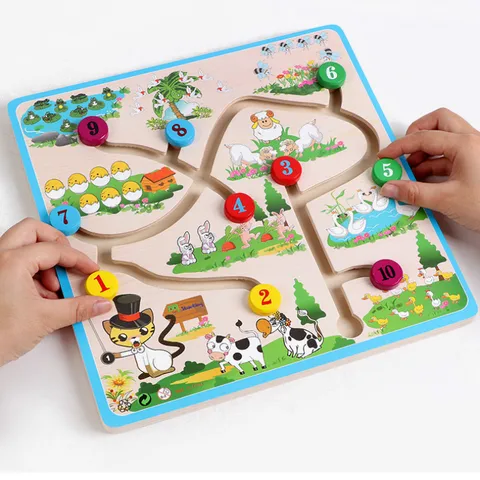 Детская головоломка для обучения фокусу деревянные цифровые игрушки Монтессори Дошкольная Развивающая игра детский подарок детские игрушки