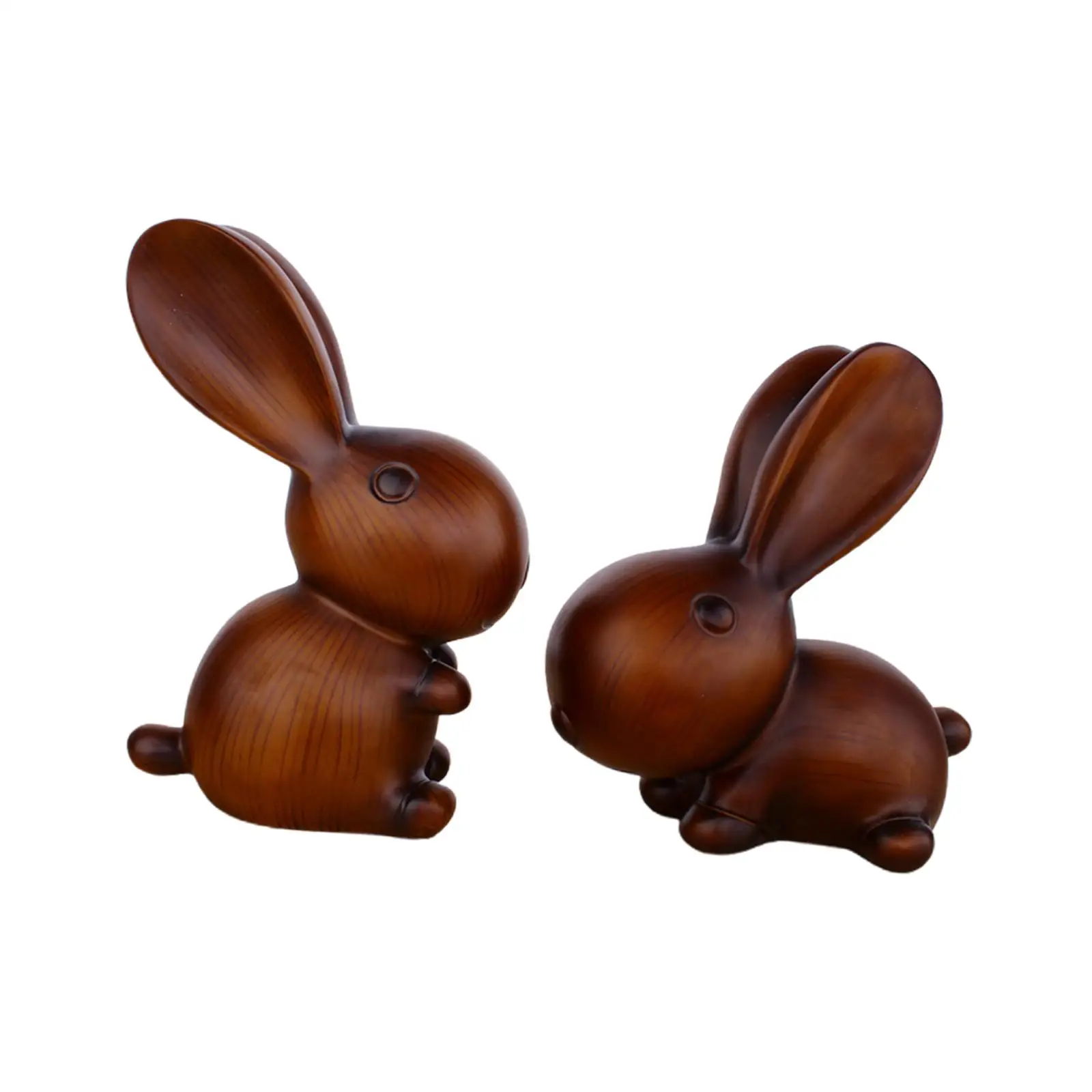 

2x Bunny Resin Sculpture Animal Craft Art Garden Statue Spring Easter Rabbit Figurines for Store Table Porch Holiday Decor
