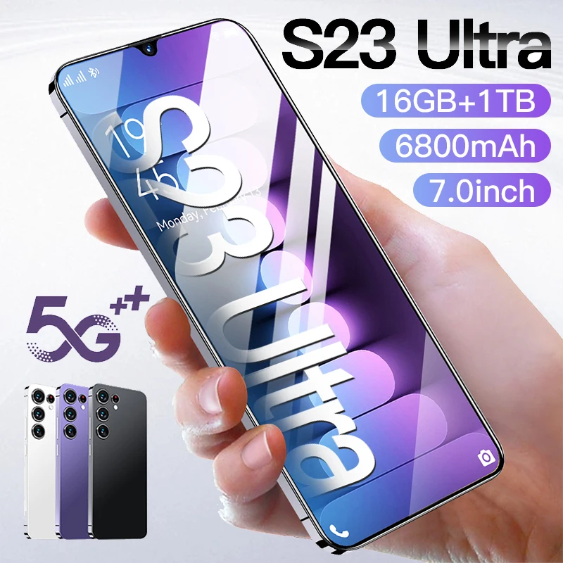 

New S23 Ultra Smartphone 7.0 inch HD 16GB+1TB 5G Unlocked Mobile Phones Android 13 Global Version