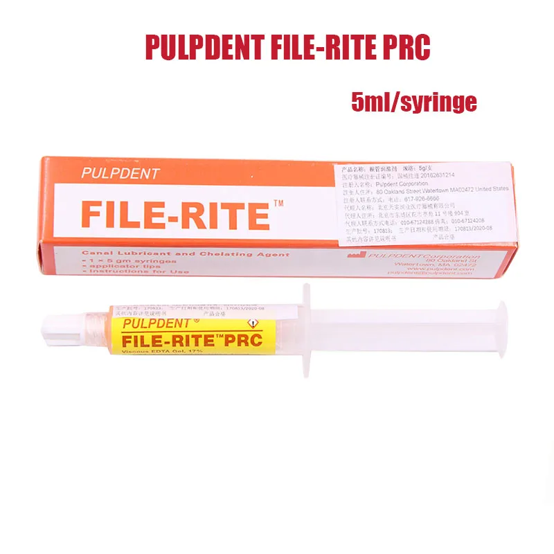 

1Pc PULPDENT FILE-RITE PRC Root Canal Lubricant 17% EDTA Gel 5g/syringe Dentistry Oral Material for Sale