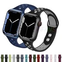 strap for apple watch band 45mm 41mm 44mm 40mm 42mm 38mm narrow breathable silicone bracelet correa iwatch series 7 6 se 5 4 3