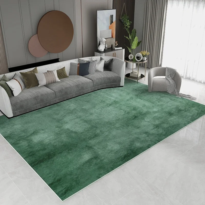 

Nordic Living Room Carpet Solid Color Sofa Coffee Table Carpets Light Luxury Dark Green Bedroom Bedside Rug Study Hallway Rugs