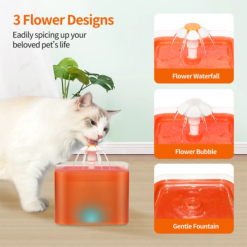 

Cat Water Fountain Dog Drink Bowl Active Carbon Filter Automatic Pet Drinking Electric Dispenser Bowls Cats Drinker USB Powered