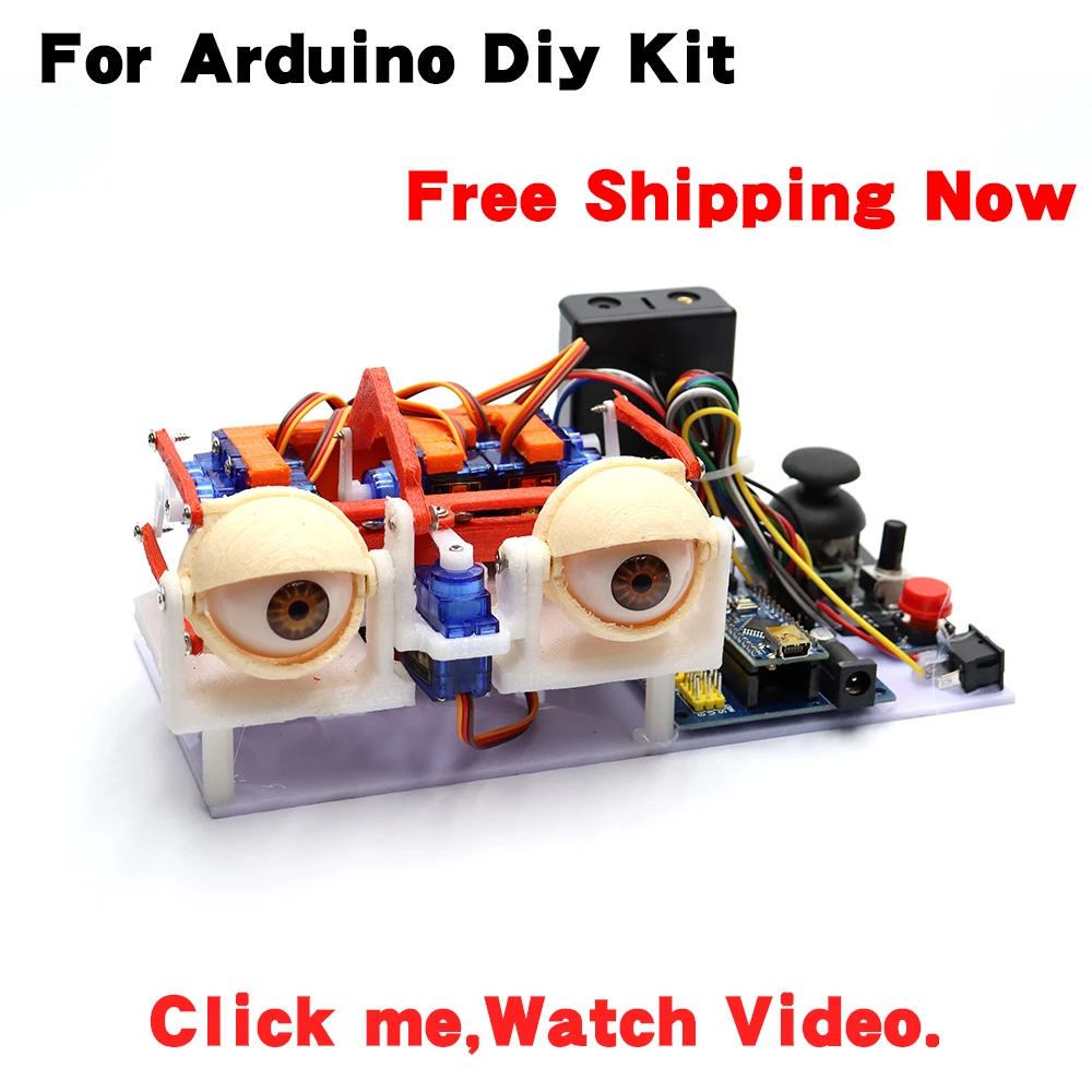 Animatronic Eyes DIY kit for Arduino Bionic robot SG90 servo Joystick  control STEM educational toys Maker Open Source Project