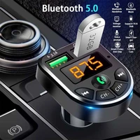 car bluetooth 5 0 fm transmitter mp3 modulator player wireless handsfree audio receiver dual usb fast charger car accessories