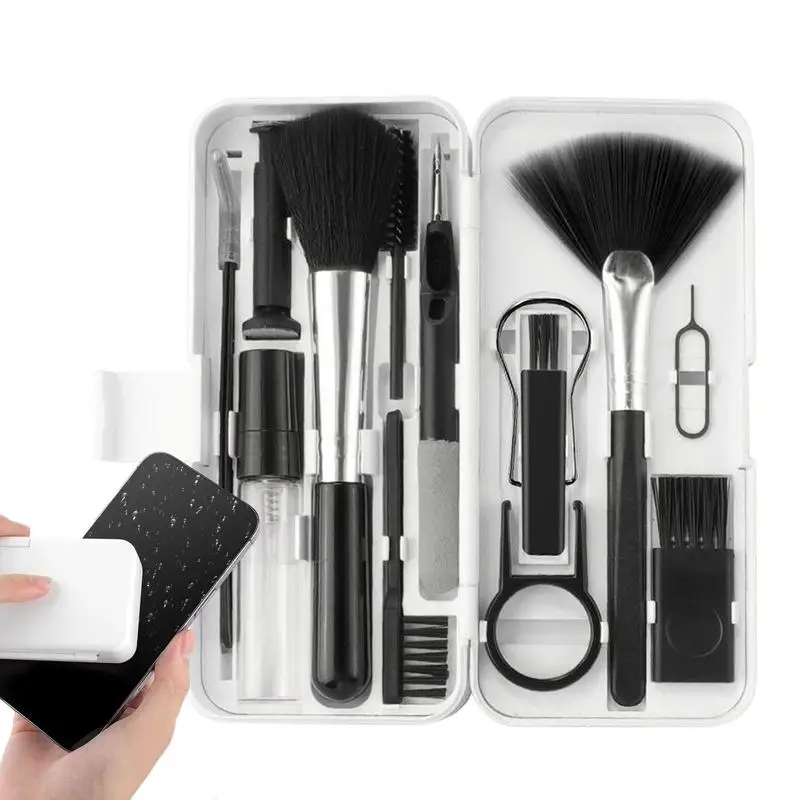 

Computer Keyboard Cleaner Brush Kit Phone Cleaning Tools Cleaner Keycap Puller Kit Multi-Functional Cleaning Spray Tool Set