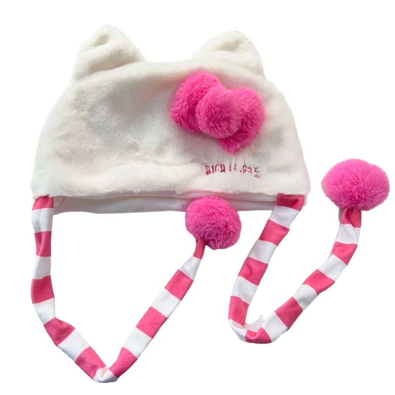

Adult Plush Windproof Cat Ear Hat Students Outdoor Cycling Skiing Hat Lovely Cold Winter Keep Warm Hat for Couple 264E