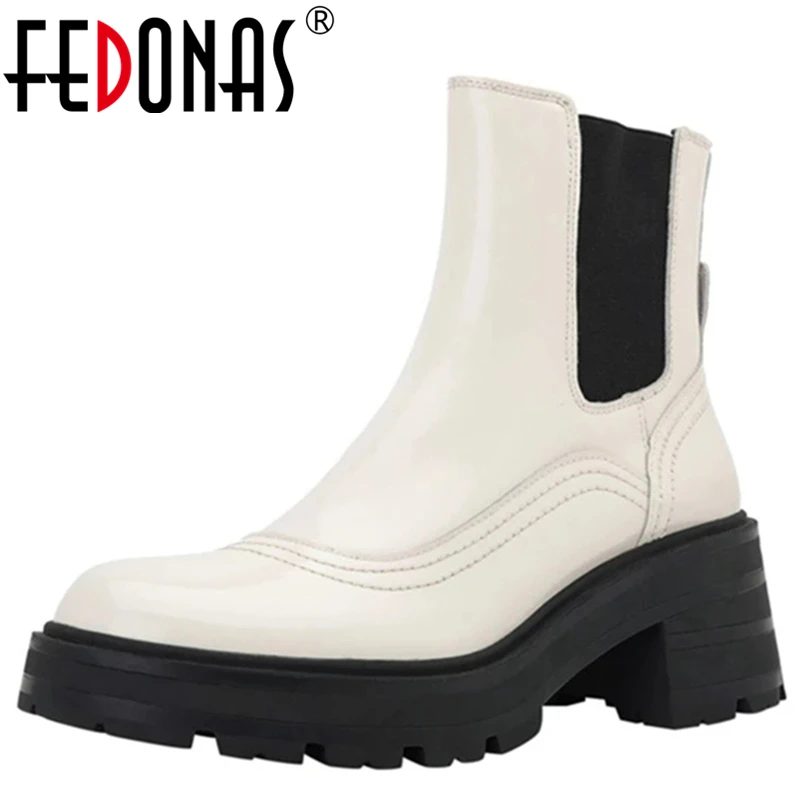 

FEDONAS Classic Punk Woman Ankle Boots Autumn Winter Warm Cow Leather Basic Party Office Prom New Brand Fashion Shoes Woman