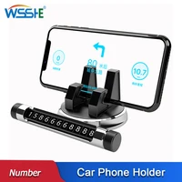car phone holder 360 rotation bracket temporary parking card telephone number plate gps car mount support for iphone 13 samsung