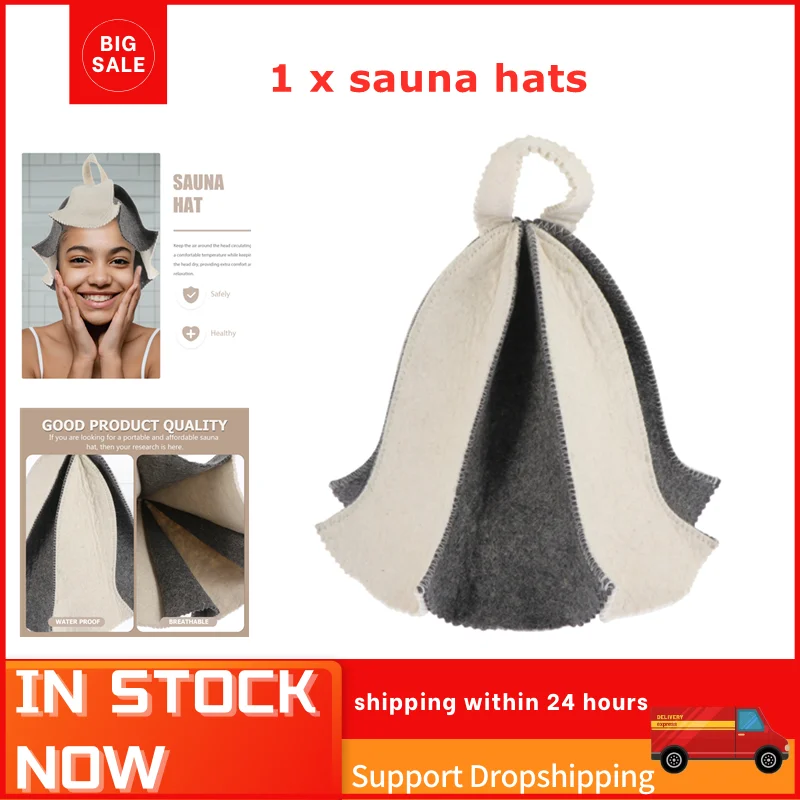 

2022 Felt Sauna Hat Hot Dry Steam Room Bath Hats Simple Head Protection Cover ussian Style Shower Cap Sauna Hat Wholesale