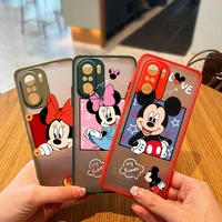 disney mickey minnie mouse case phone for xiaomi redmi 9a 10c 9t 9c note 11 10 9 8 7 pro 5g frosted translucent matte cover