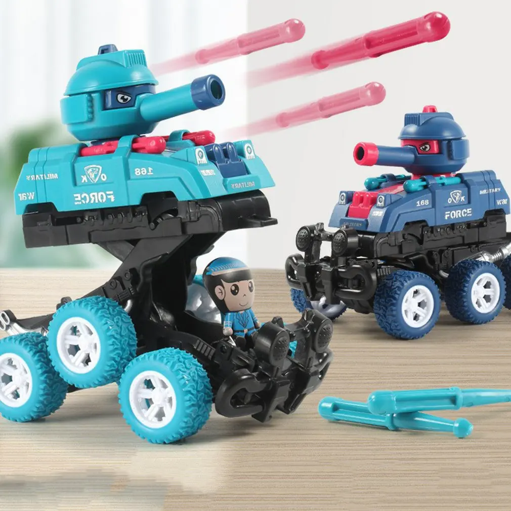 

Deformed Tank Autobots Inertia Friction Power Collision Toy Car Launchable Cannonball Toy For Children Boys Birthday Gift