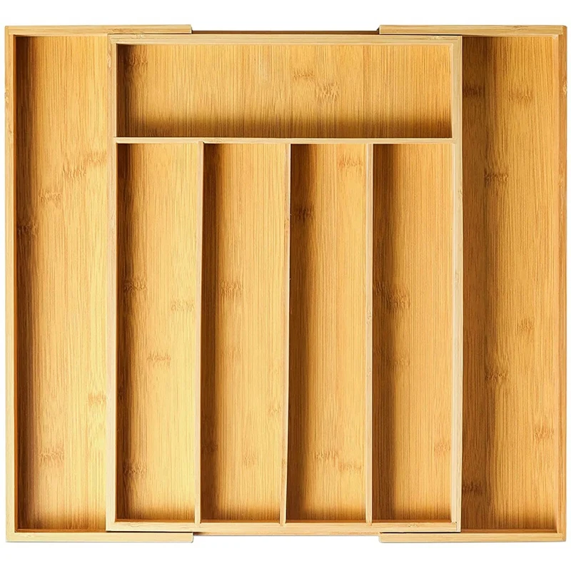 

Bamboo Expandable Kitchen Drawer Organizer - Kitchen Silverware Organizer Drawer Utensil Organizer Tray