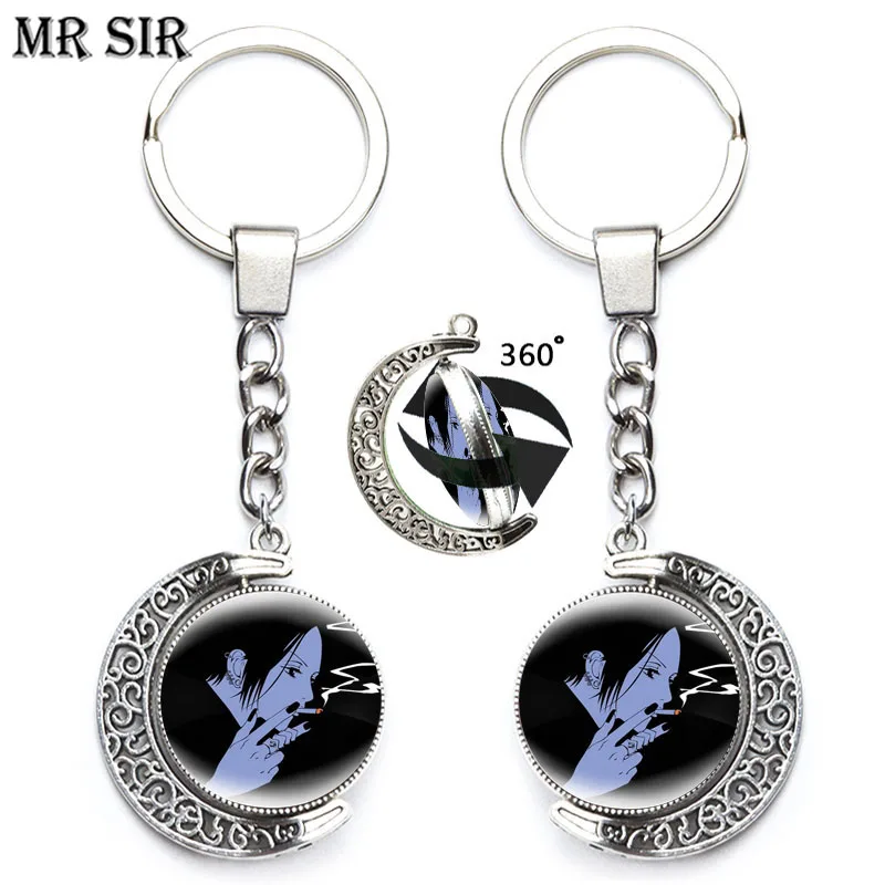 

Nana Anime Keychain Oosaki Cartoon Figuers Pendant Double Sided Glass Keyring 360 Degrees Rotated Moon Key Chain Car Bag Jewelry