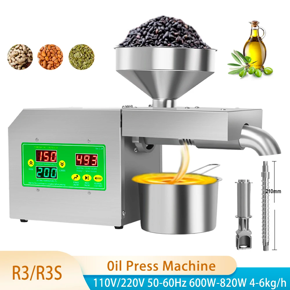 Oil Press Temperature Control Stainless Steel Intelligent Cold Hot Oil Press for Seed Olive Kernel Coconut Sesame