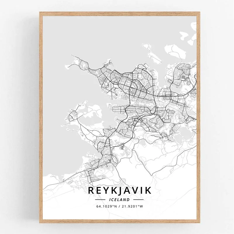 Рейкьявик Исландия рейноза Мексика Родос Греция фотография черный белый постер