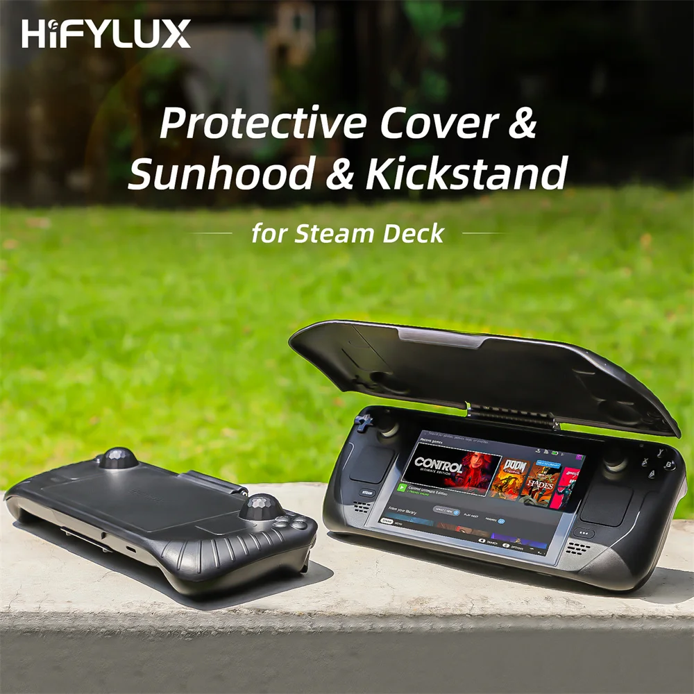 

for Steam Deck 3-in-1 Protective Cover Sunhood Desktop Stand Base Accessories