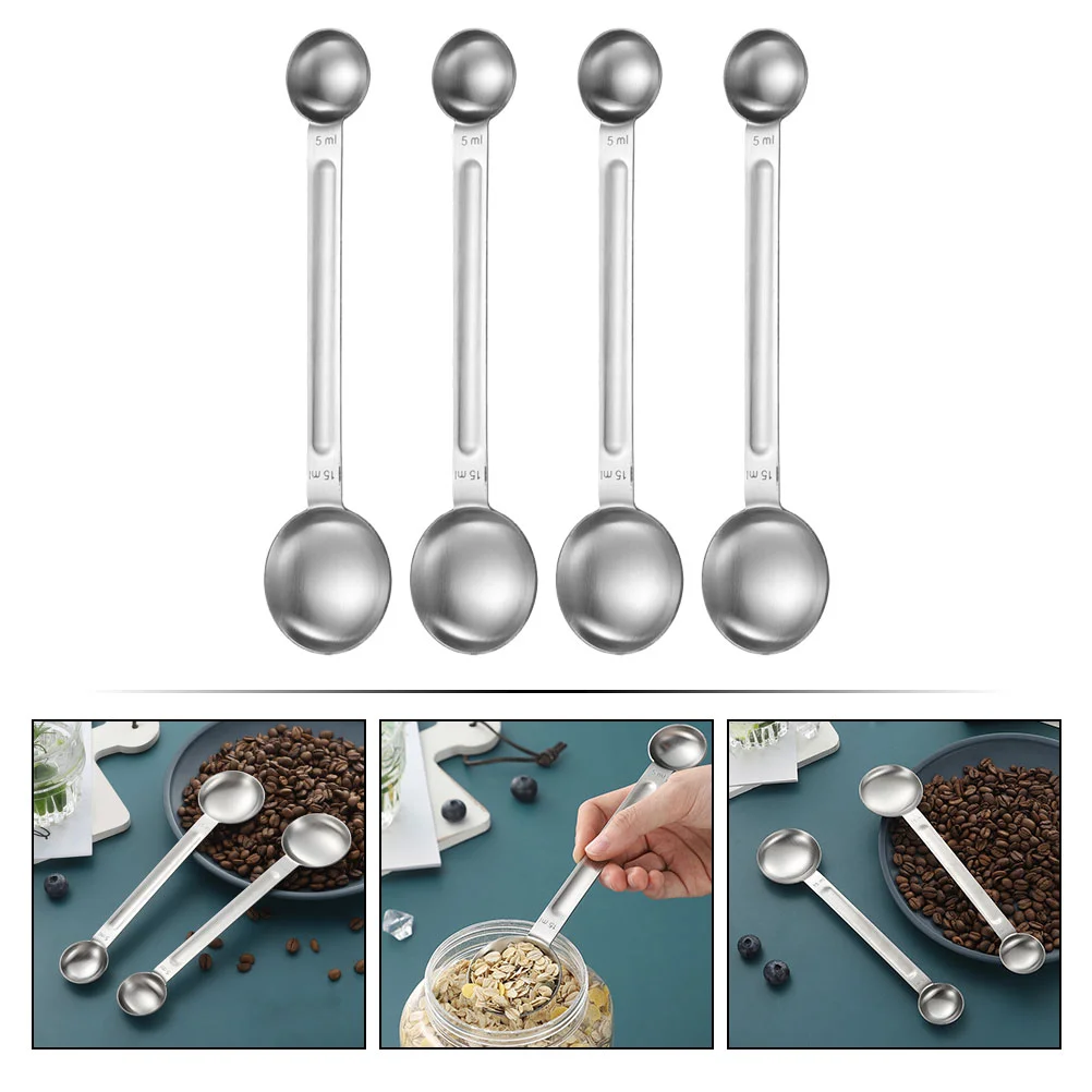 

Stainless Steel Measuring Spoon Scale Scoop Portable Coffee Stainless Steel Serving Spoonss Kitchen Gadget