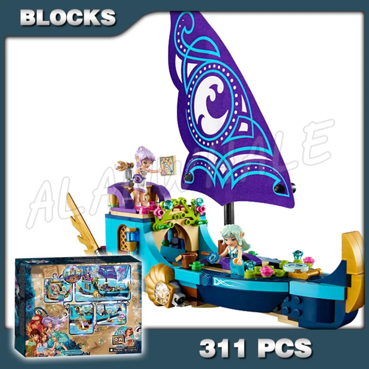 

311pcs Elves Naida's Epic Adventure Ship Sea Aircraft Water Element 10411 Building Block Kids Toys Compatible with Model