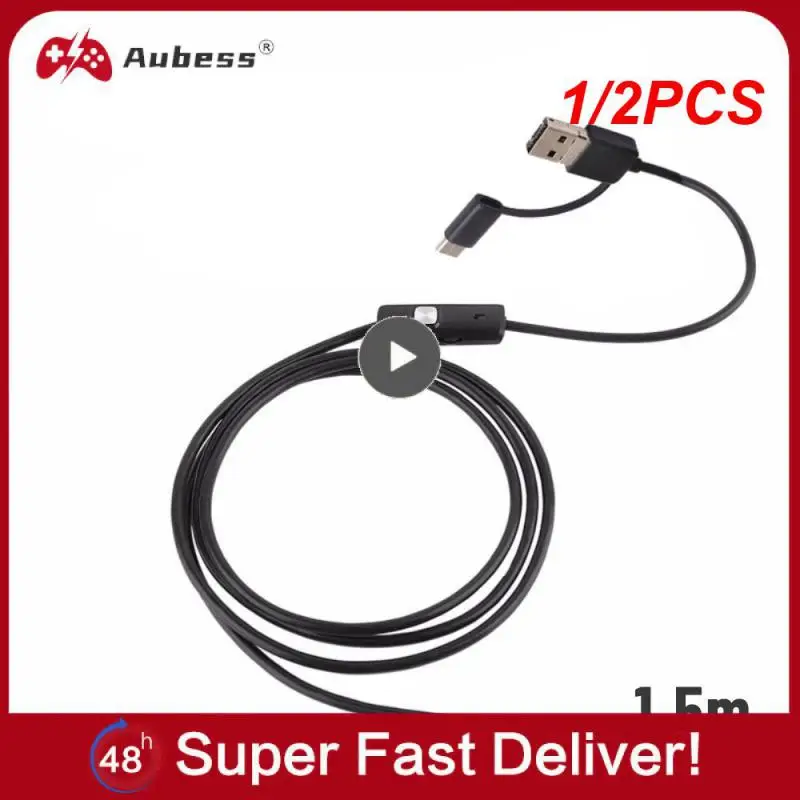 

1/2PCS MM IP67 Waterproof Endoscope Camera 6 LEDs Adjustable USB Android Flexible Inspection Borescope Cameras for Phone PC