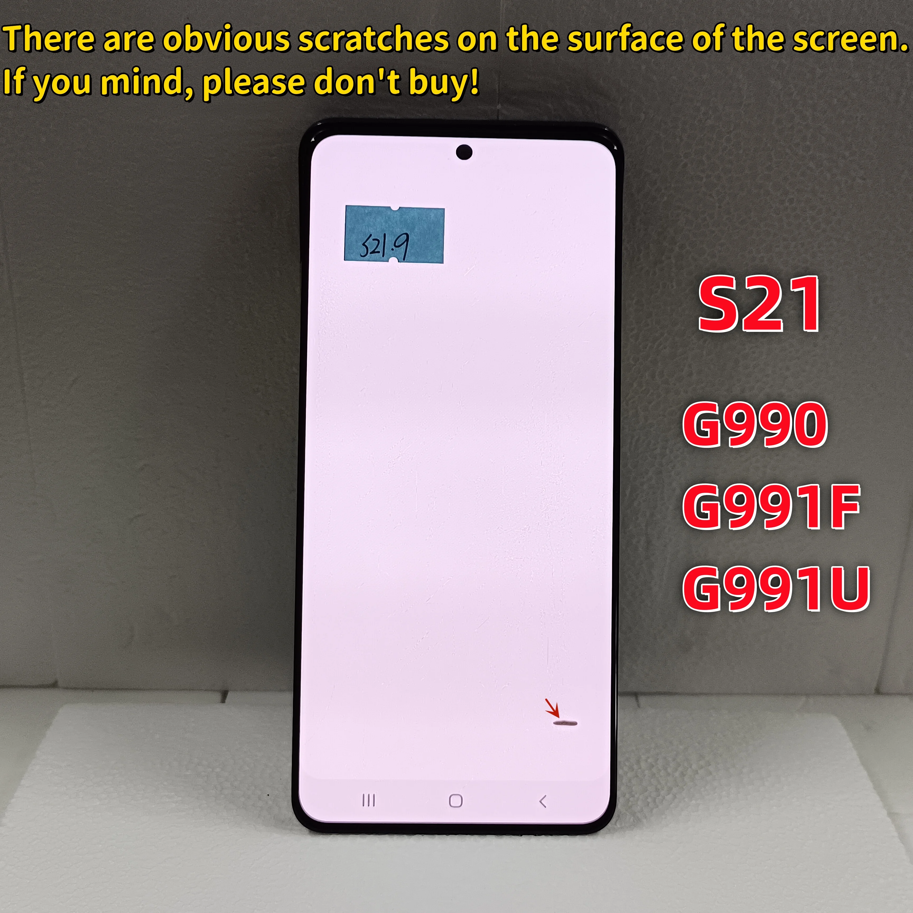 6 2-дюймовый 100% тестовый AMOLED ЖК-дисплей для Samsung Galaxy S21 G990 G991f G991u G991b/ds с дефектами