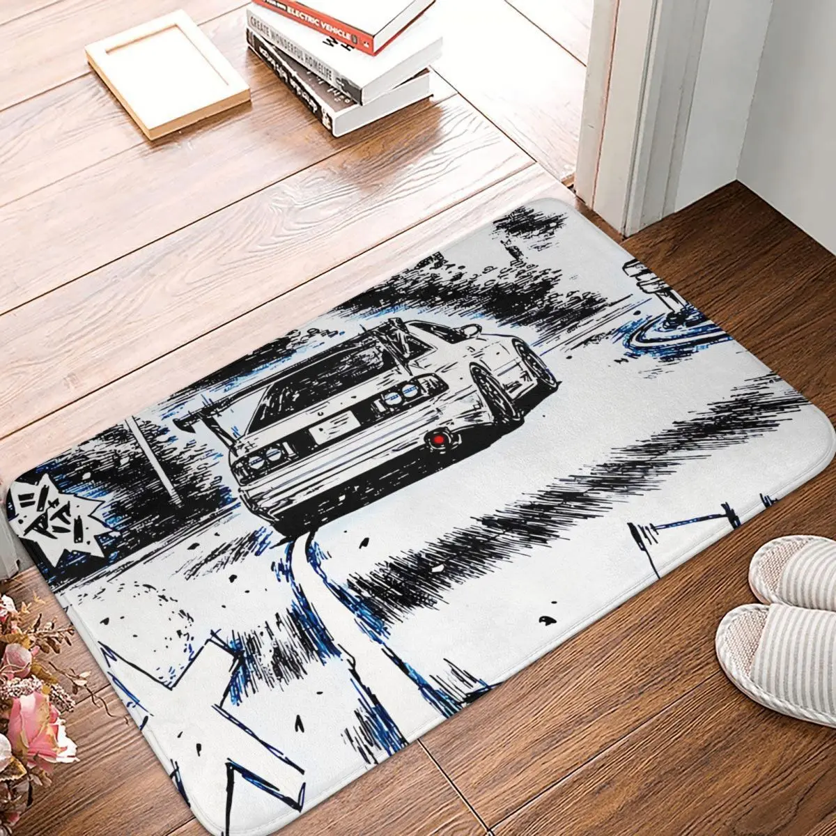 

Initial D Non-slip Doormat Ryosuke Takahashi Fc Bath Bedroom Mat Prayer Carpet Flannel Pattern Decor