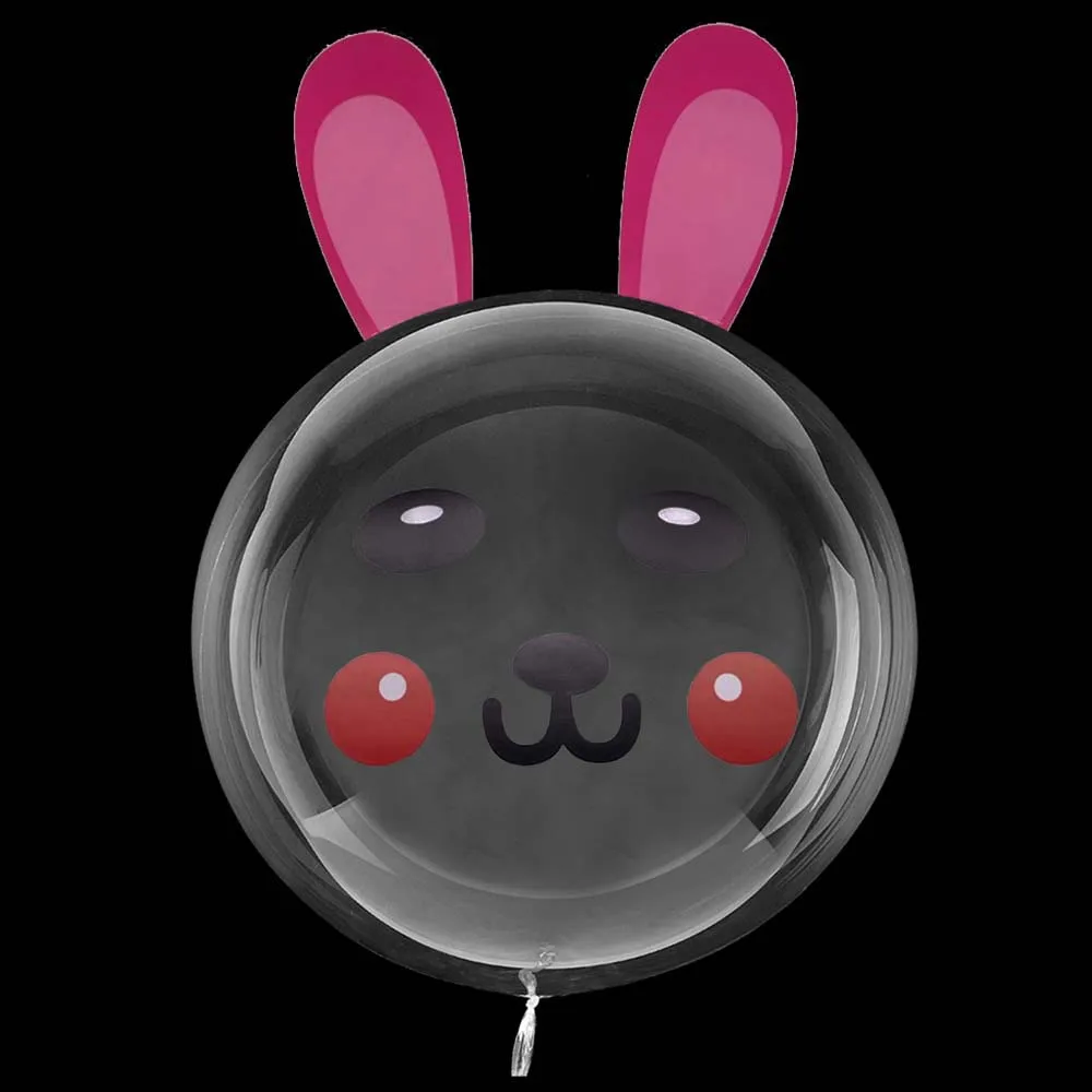 

1pcs Happy Easter Party Stickers for Bunny Clear Transparent Balloon Bobo Balloons Letters Decals Easter Birthday Party Supplies