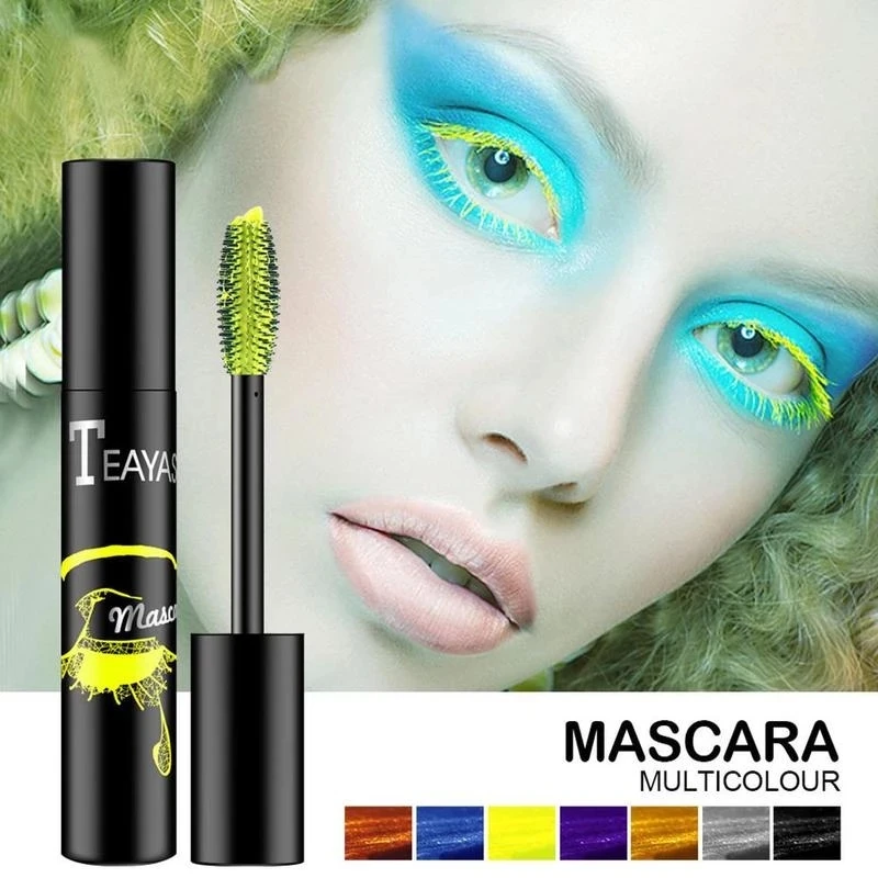 Color Mascara Waterproof And Quick Dry Not Blooming Blue Purple Gold Black Curling Lengthen Long Eyelash Color Mascara