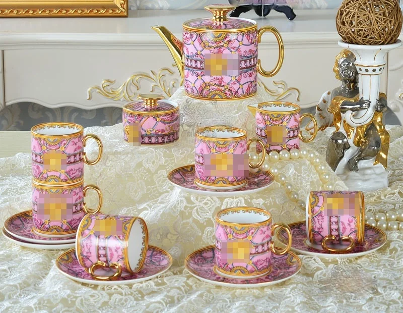 

European tea set glazed bone China coffee English afternoon ceramic cup