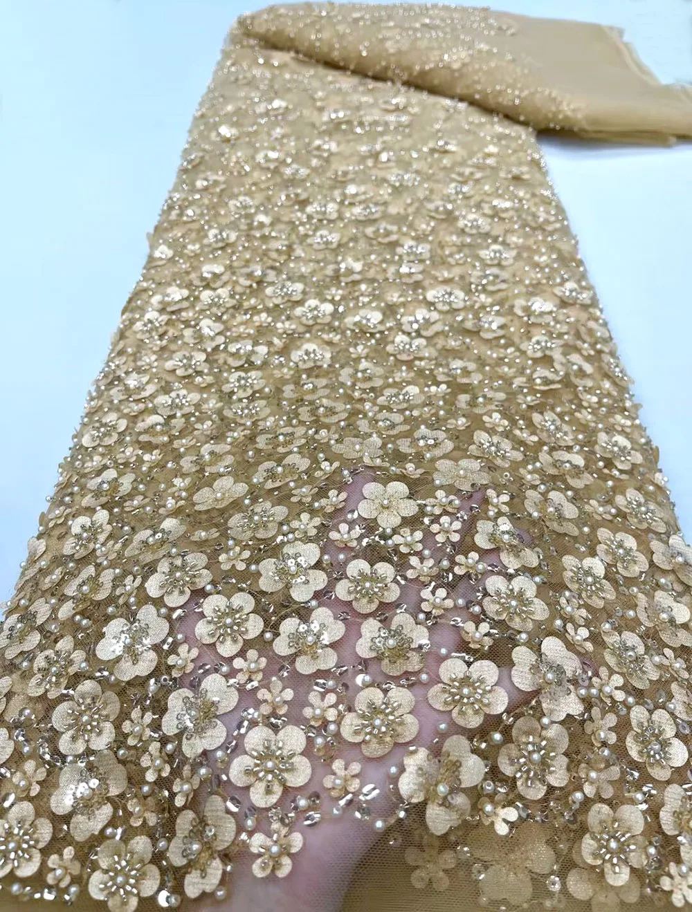 

Горячая Распродажа, модное Африканское Золотое платье с блестками, кружевное Модное 3D Тюлевое платье ручной работы с цветочным рисунком