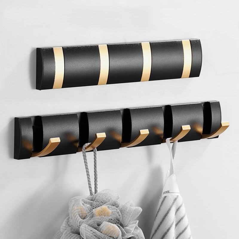 

Black wall hook bathroom accessories bathroom fixtures foldable hook kitchen bathroom towel robe coat coat hook without punch