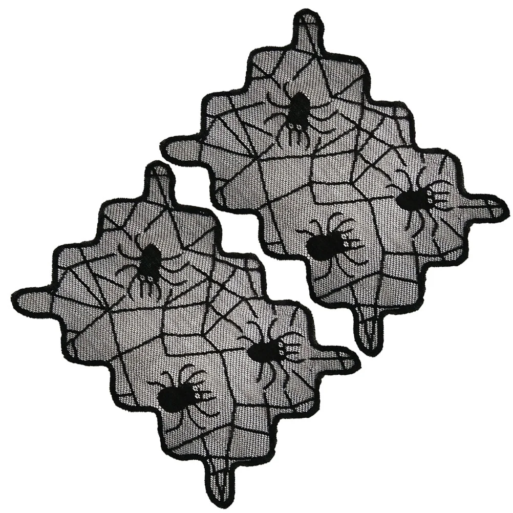 

Table Spider Lace Placemats Webmats Placemat Mat Topper Partyblack Runner Scary Polyester Pad Desk Decorative Horror Zombie