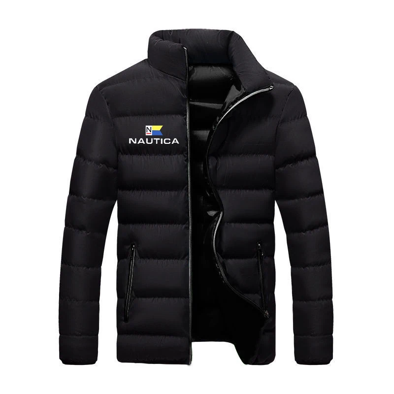 NAUTICA Spring/Autumn Men's cotton jacket new solid color printed stand collar warm coat casual fashion trendy men's clothing