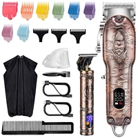 professional powerful 10w hair clipper comb kits full metal shell electric beard hair trimmer for men barber haircut machine kit