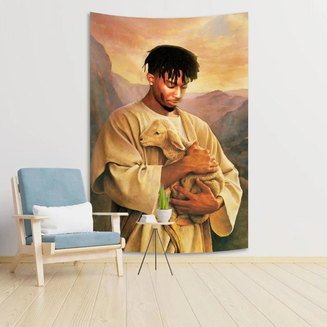 Гобелен Christian Playboi Carti Meme с Иисусом декор для комнаты в стиле хиппи музыкальный