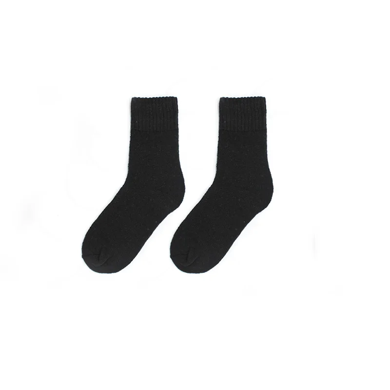 Wool socks Autumn and winter thickened women's socks Warm solid color terry socks Snow women's medium socks market