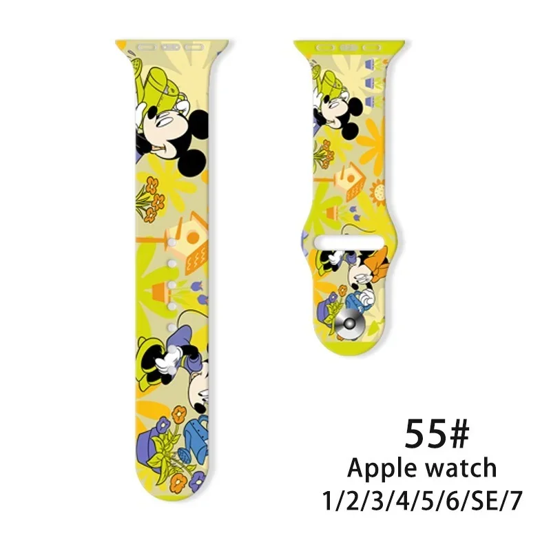 Фото Ремешок силиконовый для Apple Watch Band 42 мм 44 мм 38 мм 40 мм, Микки Маус из мультфильма Disney, милый браслет для наручных часов IWatch 3 5 6 4 7 SE №3