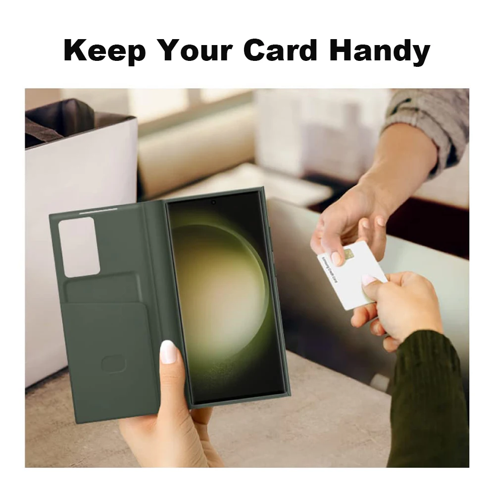 Оригинальный чехол-кошелек Smart View для смартфона Samsung Galaxy S23 Ultra Clear Flip Cover EF-ZS918